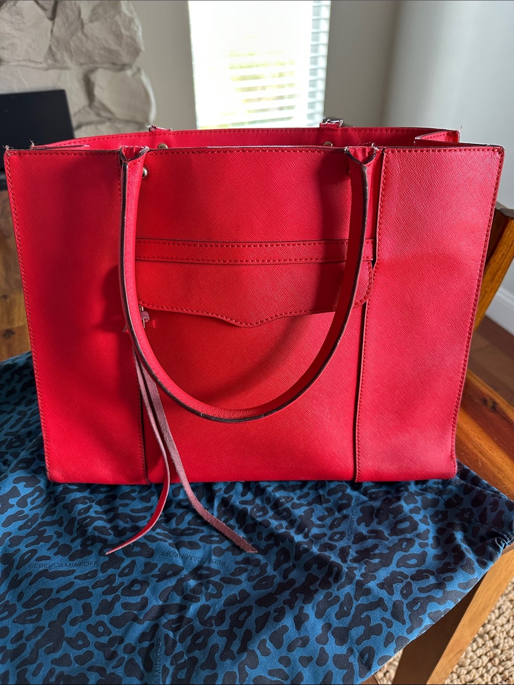 Rebecca Minkoff Red Saffiano Leather Tote